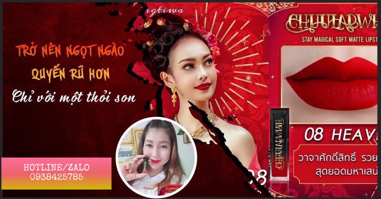 Son Heaven-thỏi 08 đỏ Cherry